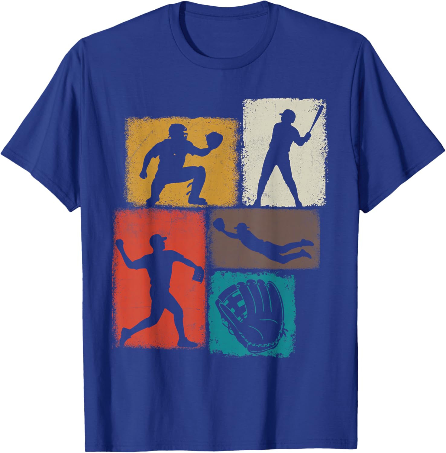 Softball Player Collage Men Kids Coach Youth Boys T-Shirt - T-Shirt | Royal