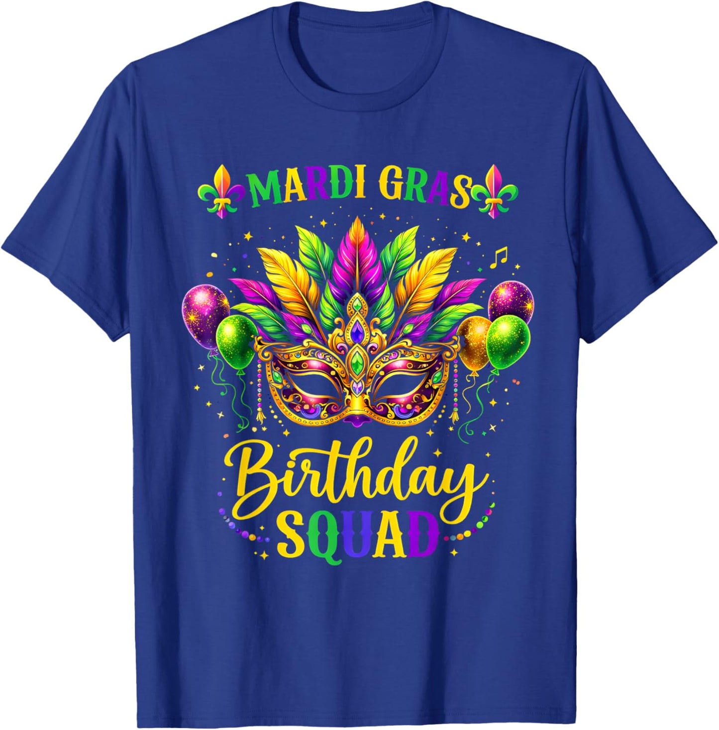 Birthday Squad Mardi Gras Crew Party Girl Toddler Boys T-Shirt - T-Shirt | Royal