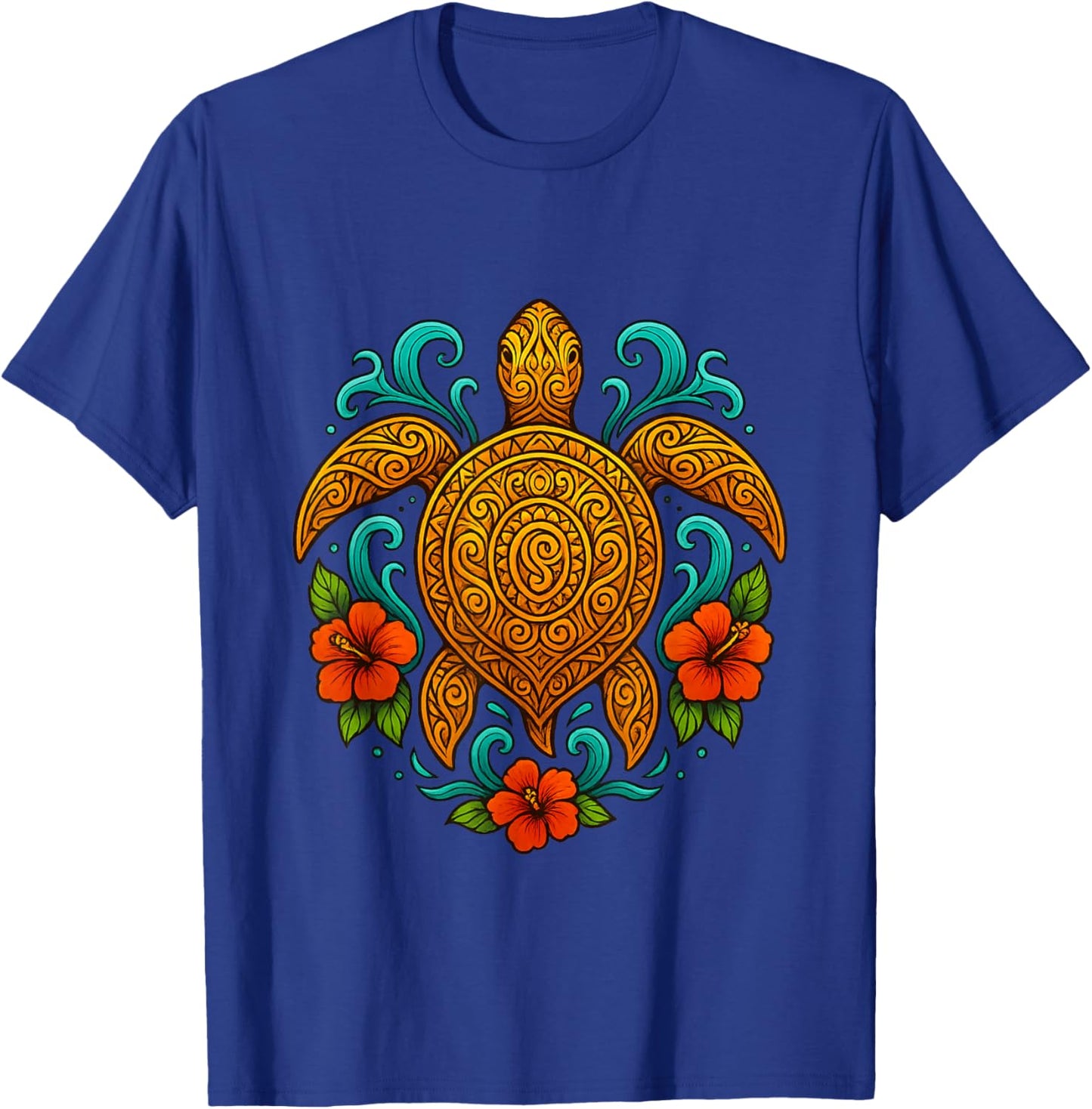 Tribal Hawaiian Sea Turtle – Tropical Polynesian Honu Art T-Shirt - T-Shirt | Royal