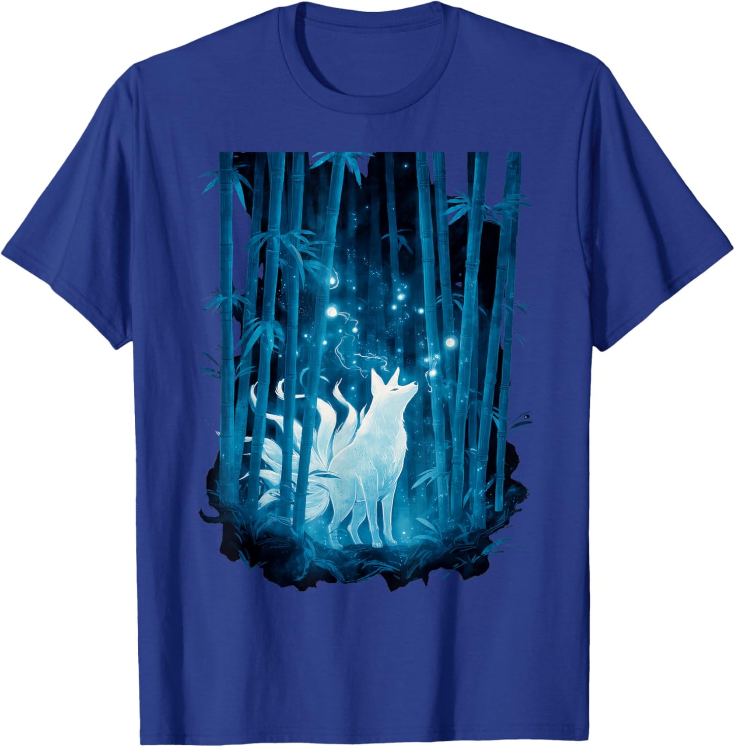 Japanese Kitsune Fox Spirit Bamboo Forest Legendary T-Shirt - T-Shirt | Royal