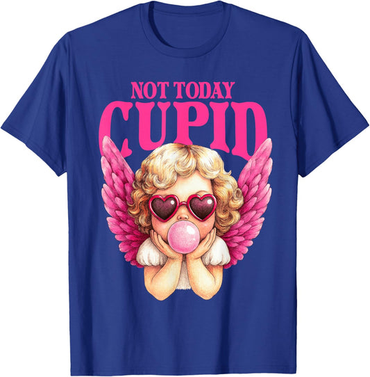 Vintage Cupid Blowing Bubble Gum Heart Sunglasses Valentines T-Shirt - T-Shirt | Royal