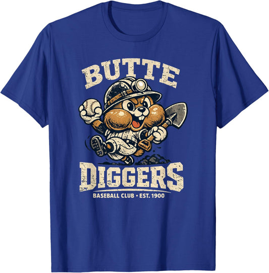 Vintage Baseball | Funny | Butte Diggers | Baseball Club T-Shirt - T-Shirt | Royal