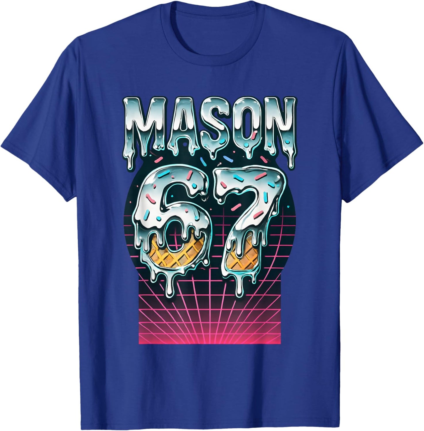 Mason 67 Meme Ice Cream Drip Six Seven Funny 6 7 Teen Boys T-Shirt - T-Shirt | Royal