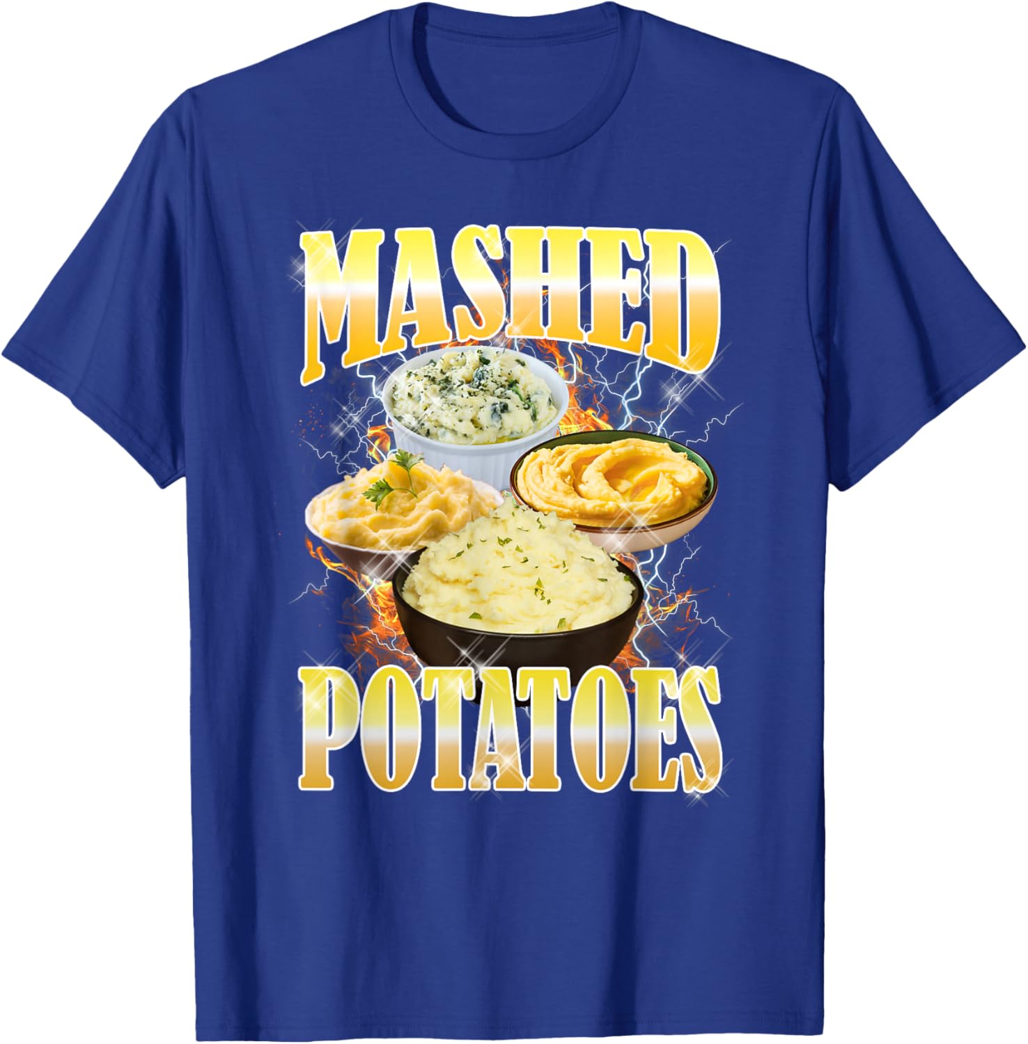Thanksgiving Mashed Potatoes Bootleg 90's Rap Rock Vintage T-Shirt - T-Shirt | Royal