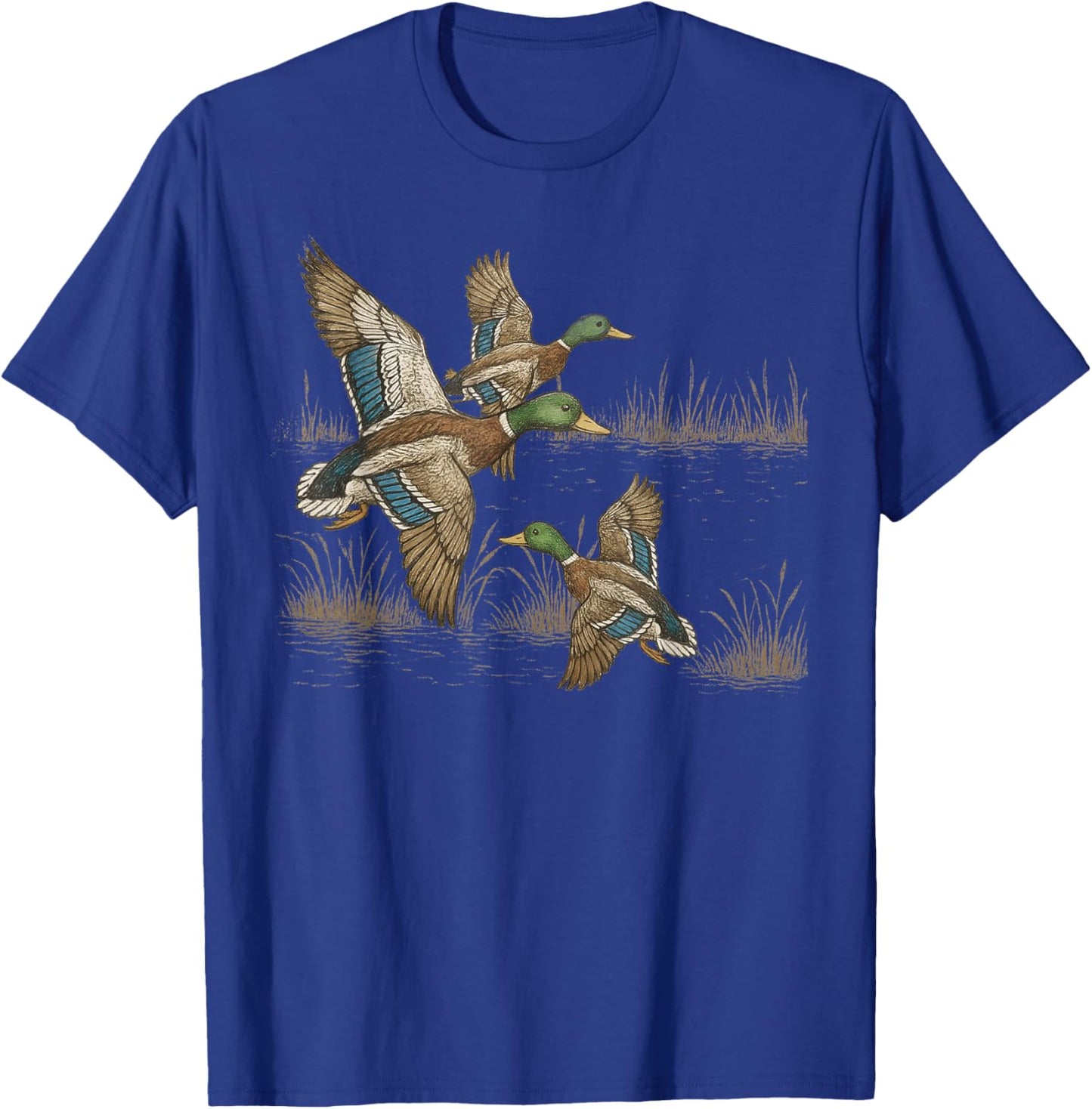 Retro Duck Nature 90s Vintage Wildlife Mallard T-Shirt - T-Shirt | Royal