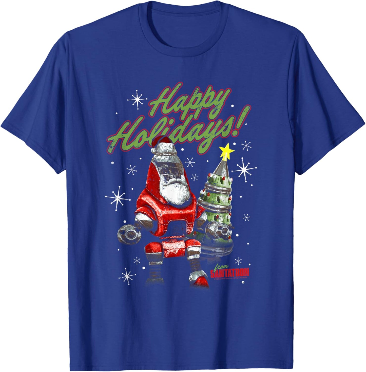 Fallout Happy Holidays from Santatron Christmas Video Game T-Shirt - T-Shirt | Royal