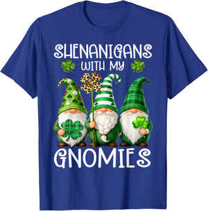 St Patricks Day Shenanigans with My Gnomies Leopard Women T-Shirt - T-Shirt | Royal