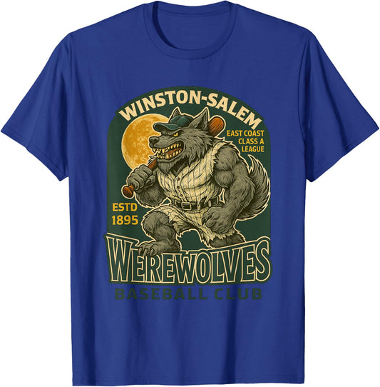 Winston-Salem Werewolves Minor League Baseball Club T-Shirt - T-Shirt | Royal