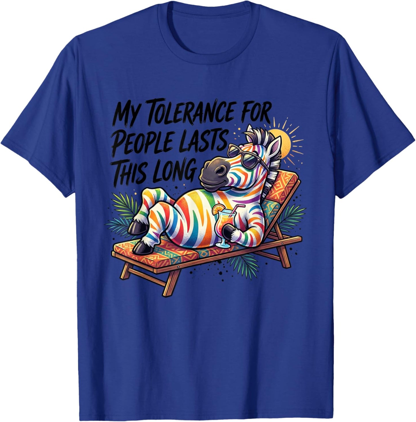 My Tolerance for People Lasts This Long Funny Horse T-Shirt - T-Shirt | Royal