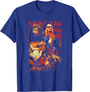 Evil Dead 2 Swallow Your Soul Collage Horror Movie T-Shirt - T-Shirt | Royal