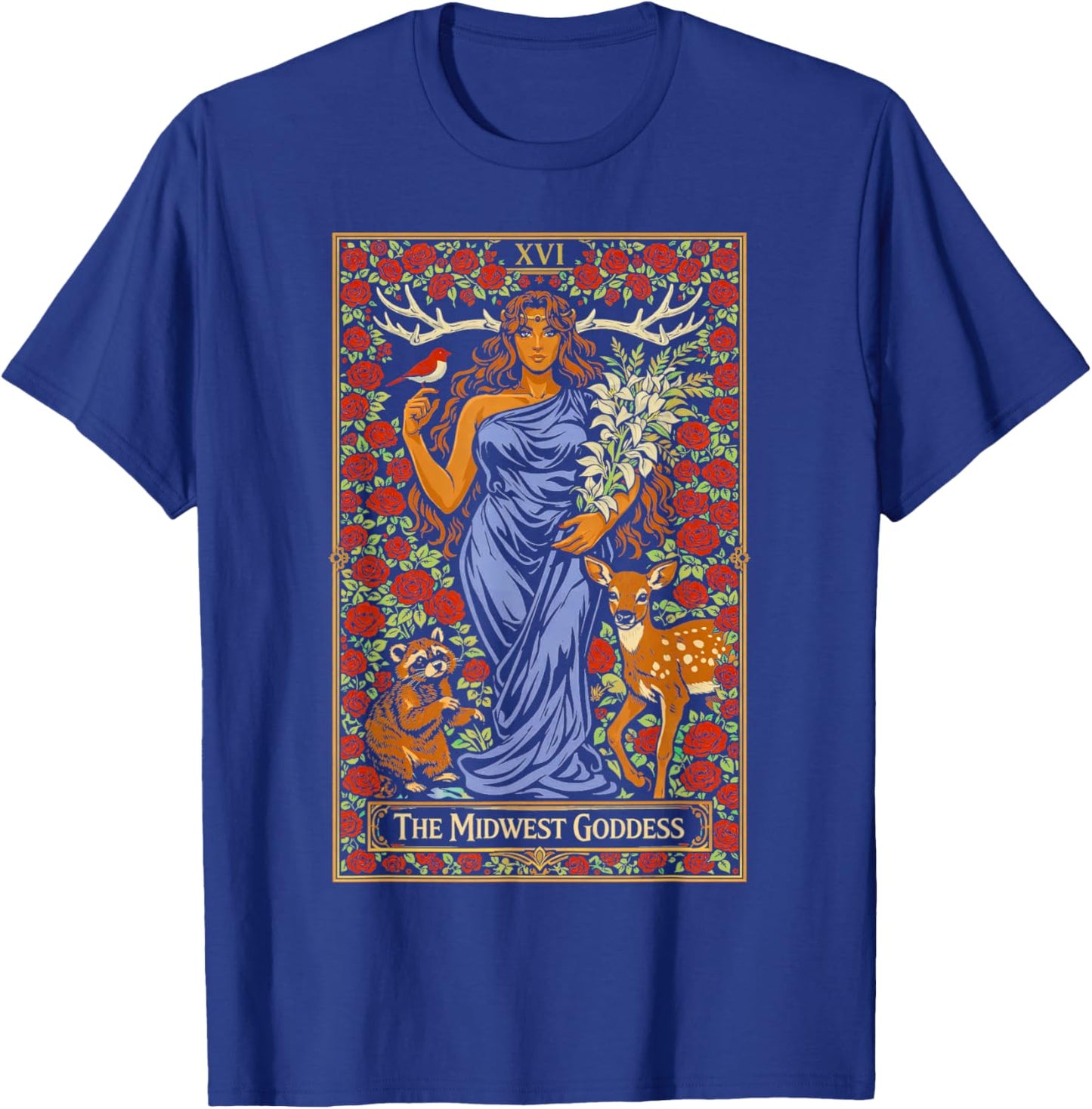 The Midwest Goddess Tattoo Card Graphic Women Girls T-Shirt - T-Shirt | Royal