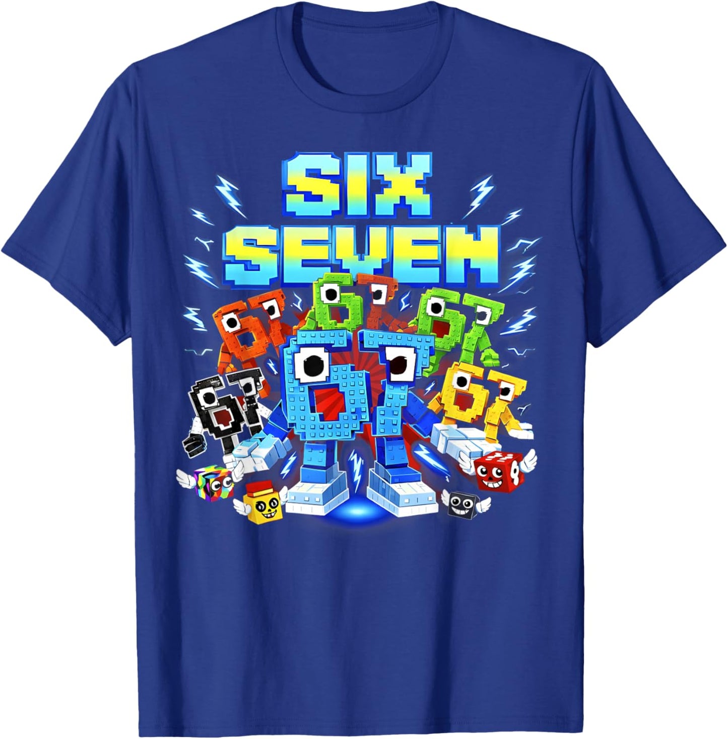 Six Seven Brainrot Birthday Boy Funny Gifts for Boys Kids T-Shirt - T-Shirt | Royal