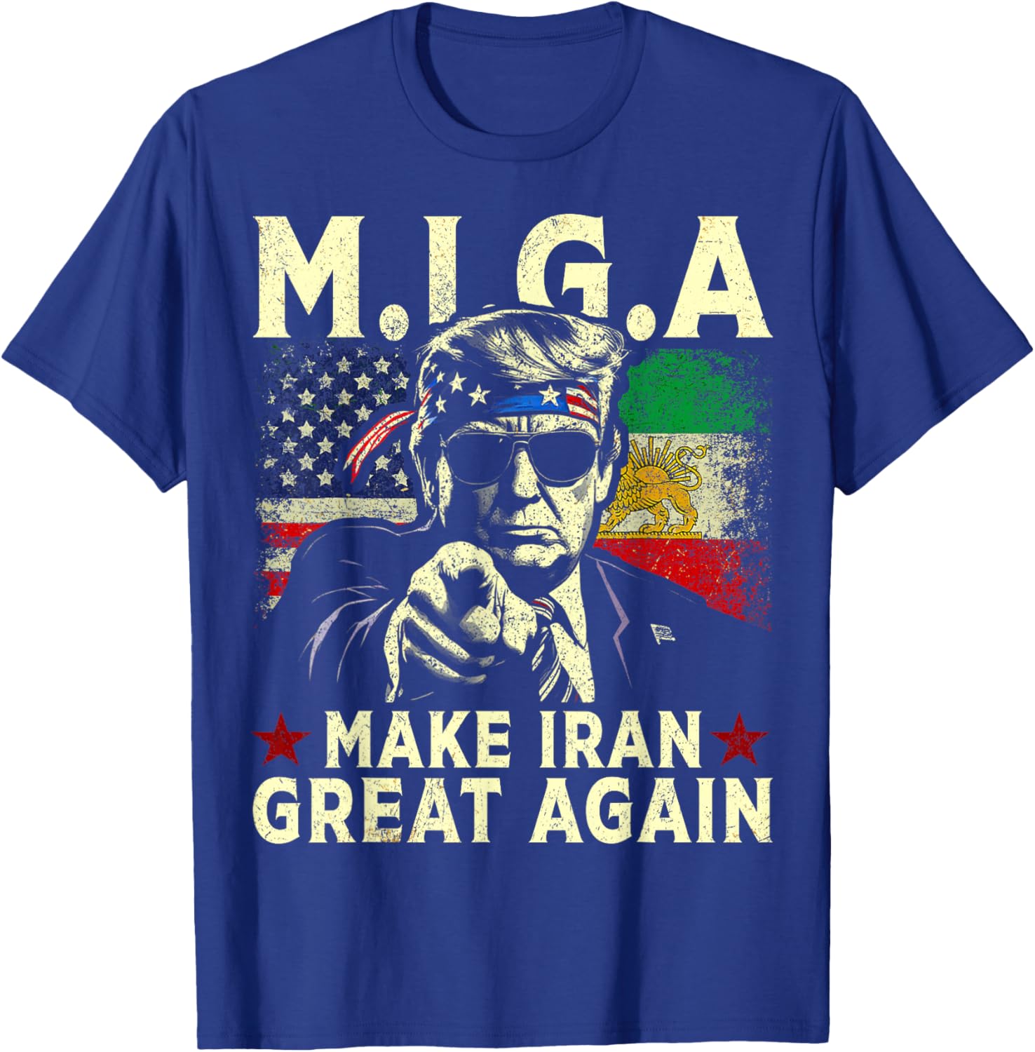 MIGA Make Iran Great Again Vintage T-Shirt - T-Shirt | Royal