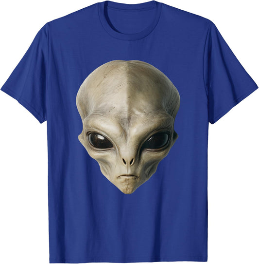 Alien Head Funny Costume Halloween Graphic T-Shirt - T-Shirt | Royal