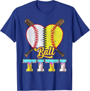 Titi of Both Half Baseball Softball Ice Cream Drip T-Shirt - T-Shirt | Royal