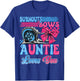Burnouts or Bows Auntie Loves You Gender Reveal Party T-Shirt - T-Shirt | Royal