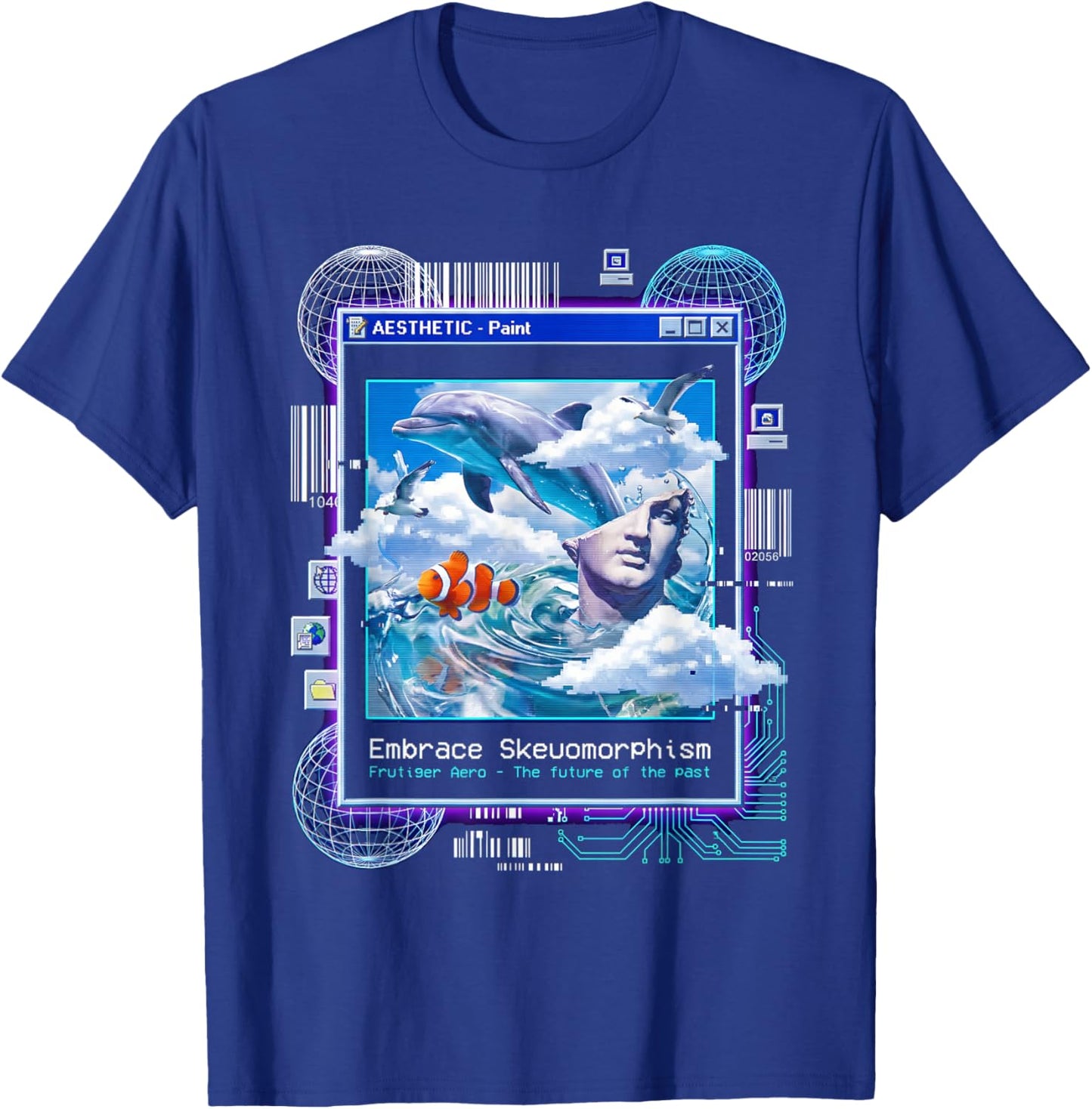 Frutiger Aero Skeuomorphism Vaporwave Aesthetic Glitch Art T-Shirt - T-Shirt | Royal