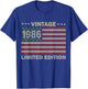 US Flag 40 Birthday American USA Men 40yr 1986 40th Birthday T-Shirt - T-Shirt | Royal
