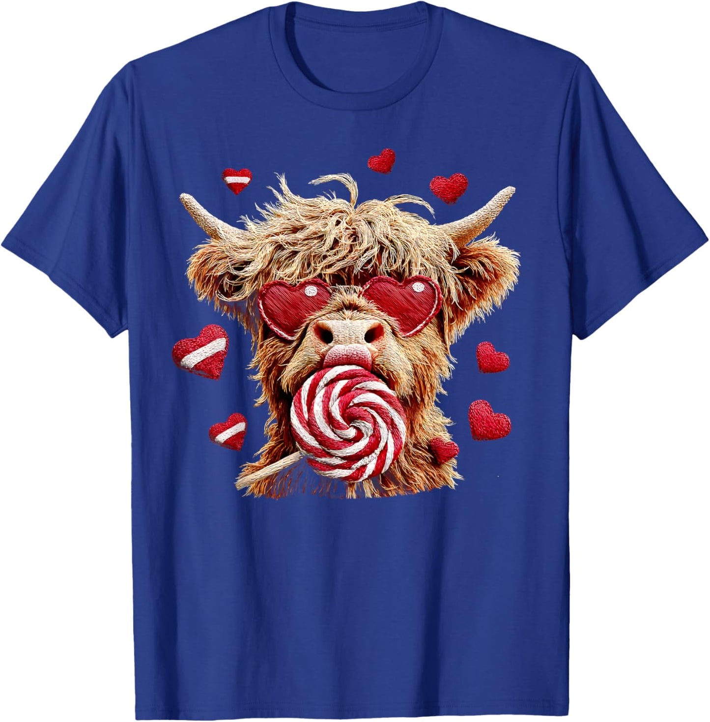Highland Cow Valentine Funny Cow Lovers Kids T-Shirt - T-Shirt | Royal