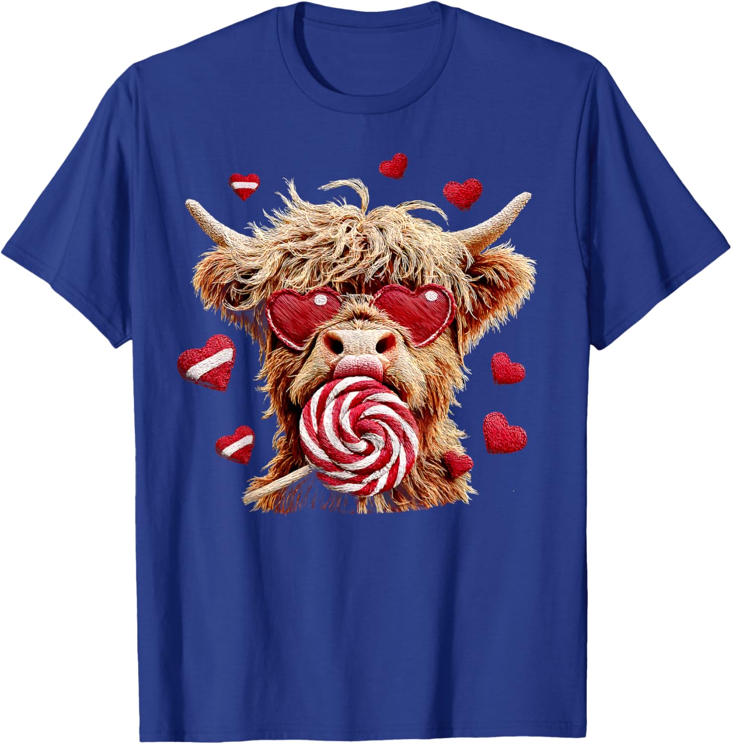 Highland Cow Valentine Funny Cow Lovers Kids T-Shirt - T-Shirt | Royal