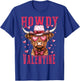 Retro Howdy Valentine Western Highland Cow Heart Glasses T-Shirt - T-Shirt | Royal