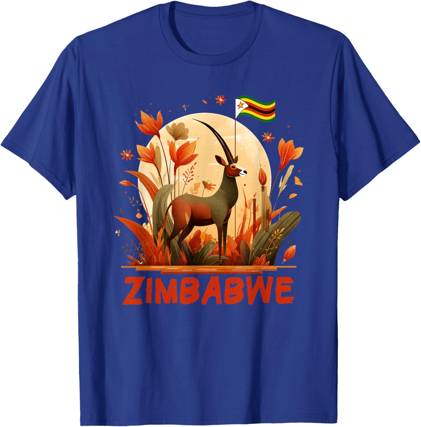 Cool Zimbabwean Gazelle Costume for Zimbabwe Lovers T-Shirt - T-Shirt | Royal