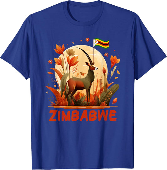 Cool Zimbabwean Gazelle Costume for Zimbabwe Lovers T-Shirt - T-Shirt | Royal