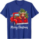 Merry Christmas Highland Cow Santa Hat Red Truck Xmas Tree T-Shirt - T-Shirt | Royal