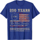 4th July American Flag Vintage 250 Years 1776 2026 T-Shirt - T-Shirt | Royal