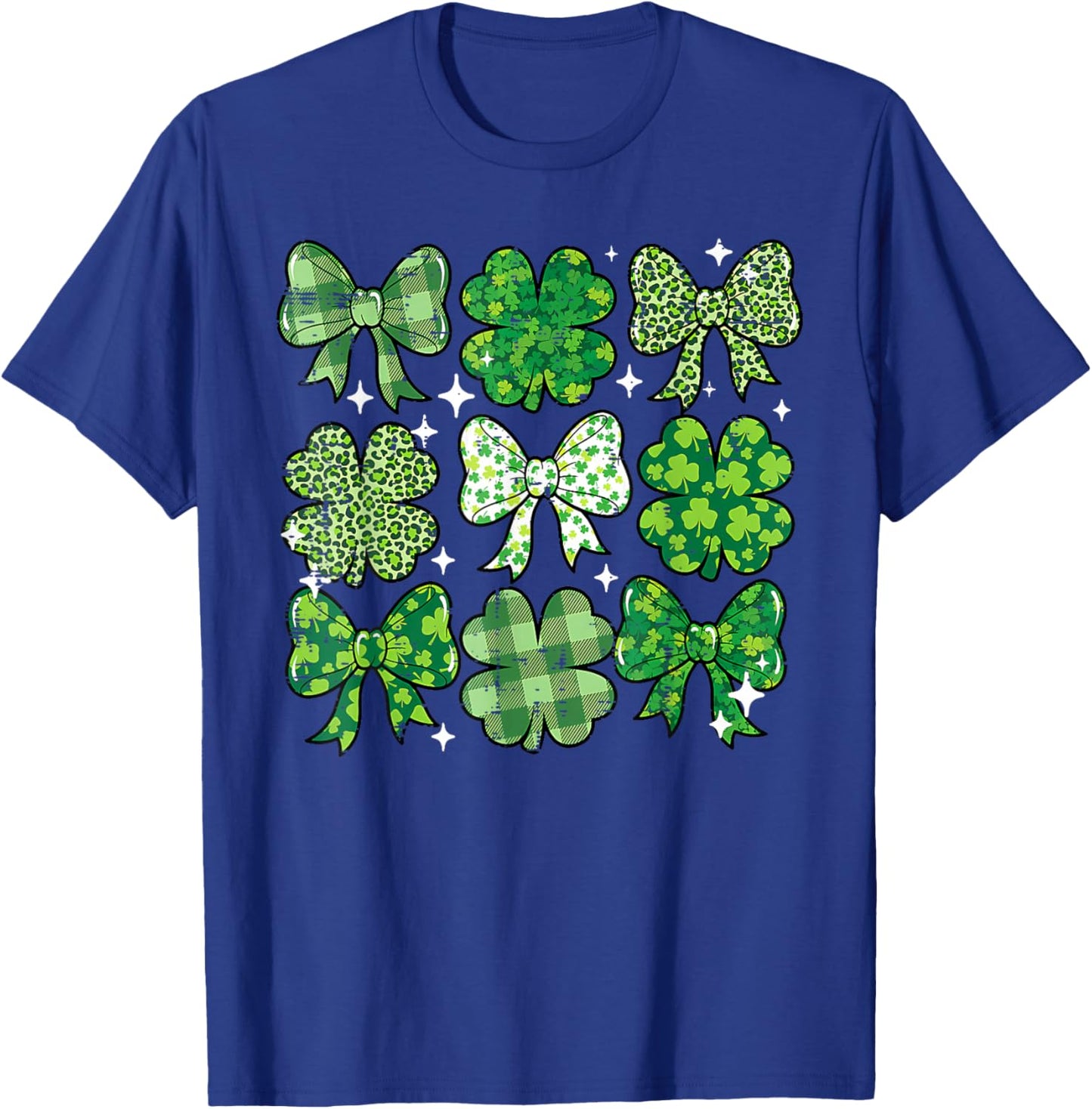 St Patricks Day Bow Coquette Saint Paddys Girls Kids Women T-Shirt - T-Shirt | Royal