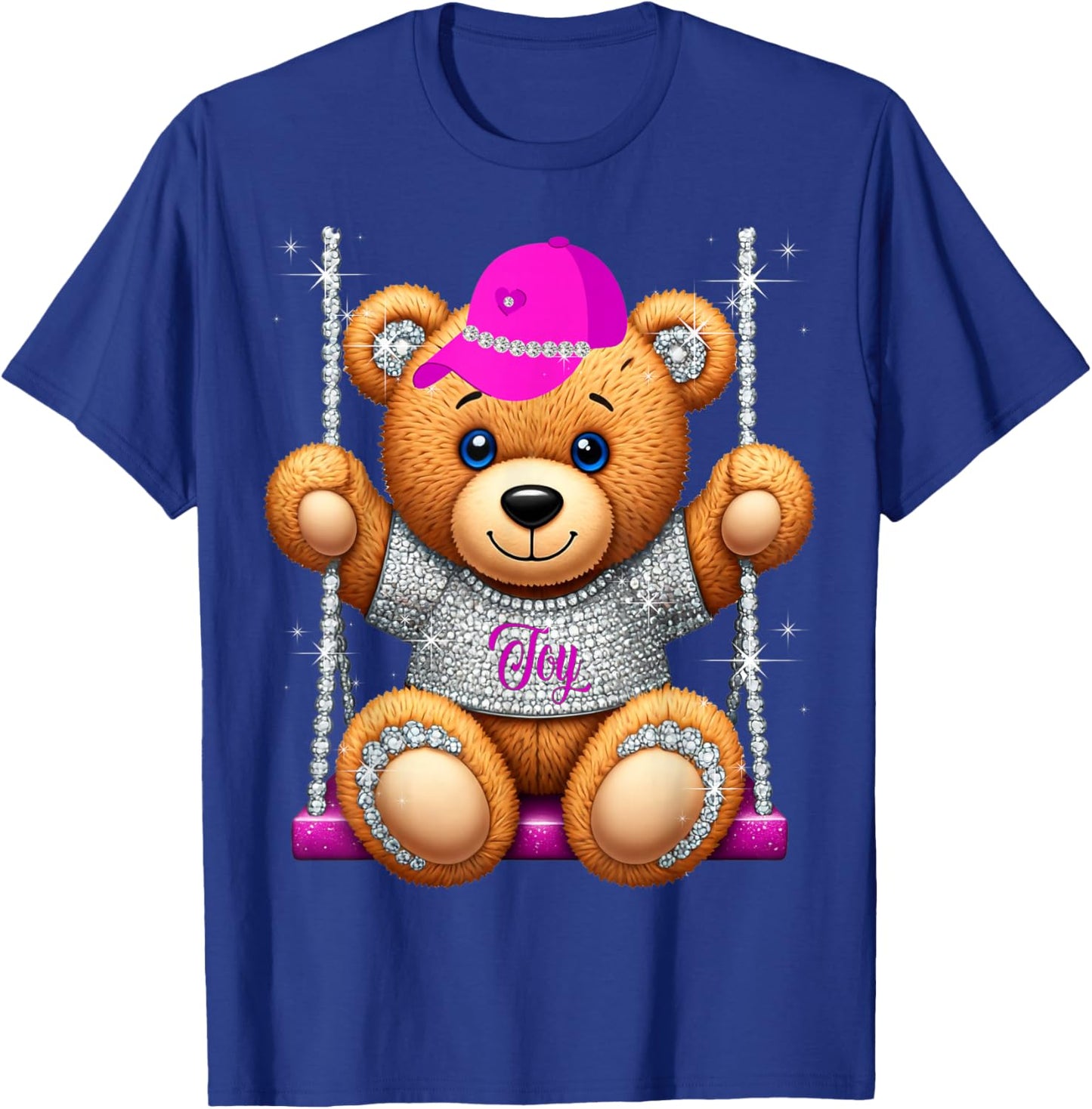 Cute Rhinestone Cartoon Funny Teddy Bear T-Shirt - T-Shirt | Royal