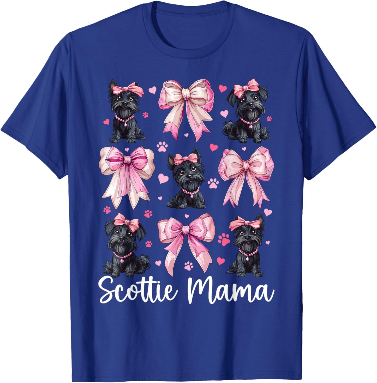 Scottie Mama Mom Scottish Terrier Dog Mother's Day Coquette T-Shirt - T-Shirt | Royal