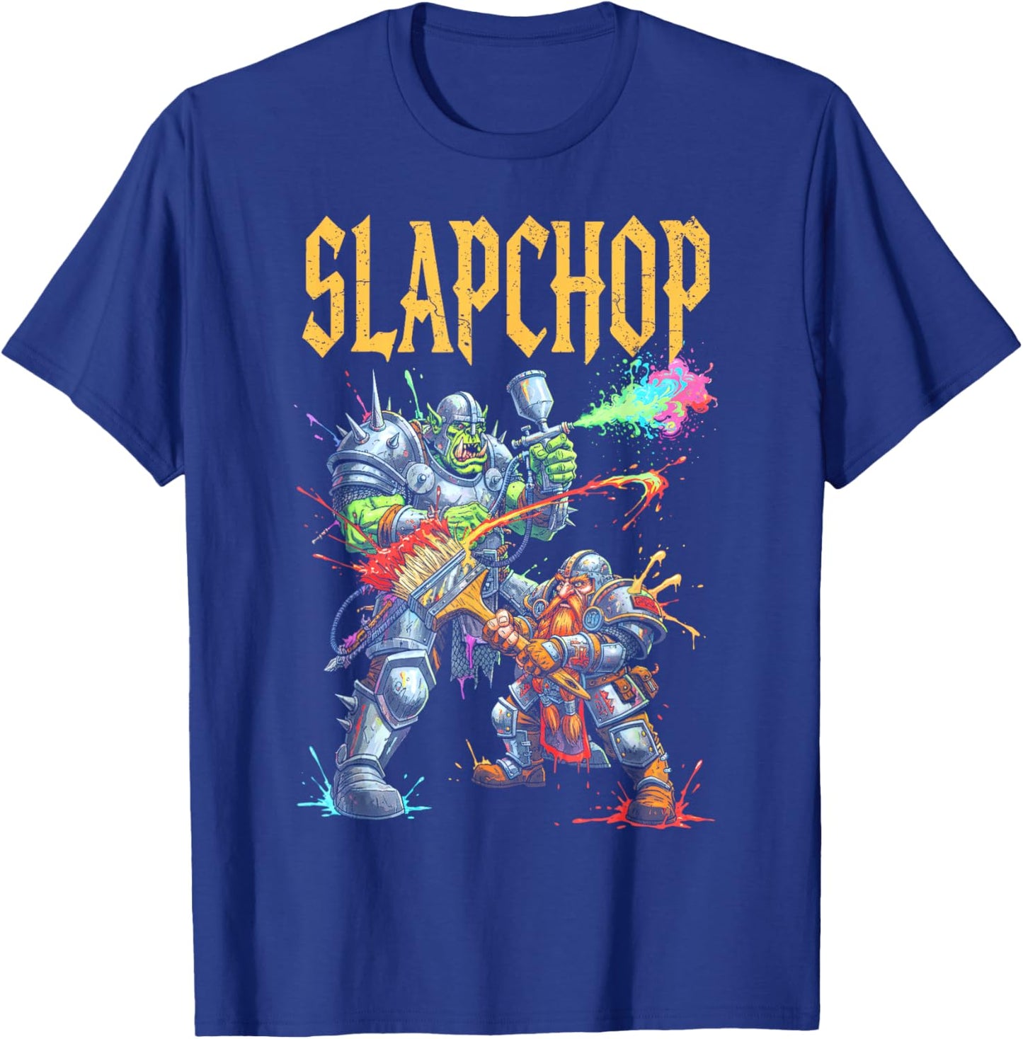 Mini Painter Slapchop Fantasy Miniature Orc Dwarf Airbrush T-Shirt - T-Shirt | Royal