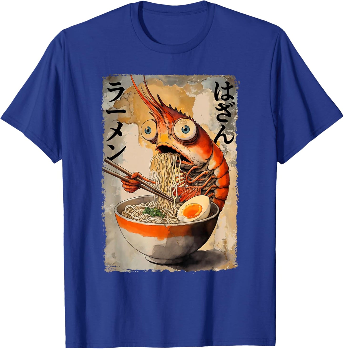 Kawaii Ramen Shrimp Retro Japanese Noodles Artwork T-Shirt - T-Shirt | Royal