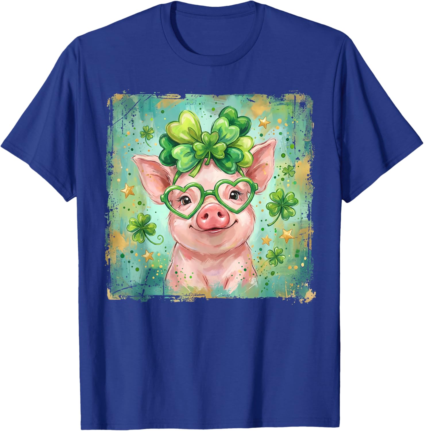 Lucky Irish Pig St. Patrick’s Day Funny Shamrock T-Shirt - T-Shirt | Royal