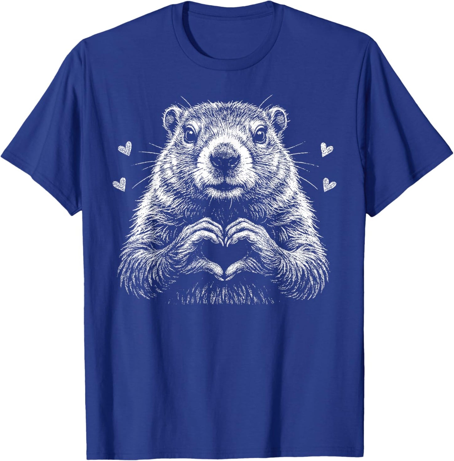 Groundhog Red Heart Shape Valentine's Day Animal Lovers T-Shirt - T-Shirt | Royal
