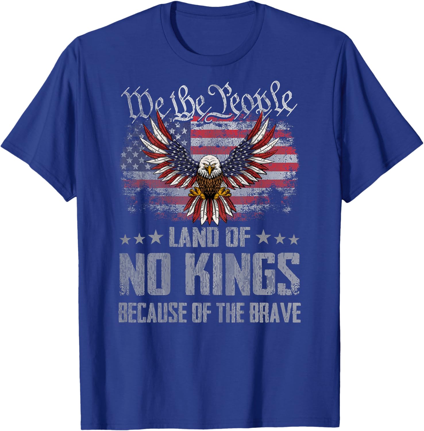 No Kings Shirt America Vintage Flag No Kings Day T-Shirt - T-Shirt | Royal