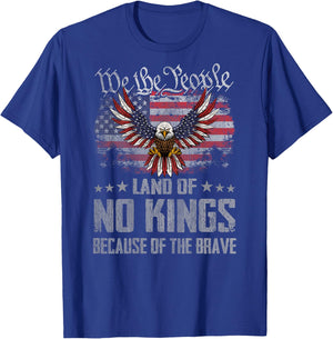 No Kings Shirt America Vintage Flag No Kings Day T-Shirt - T-Shirt | Royal