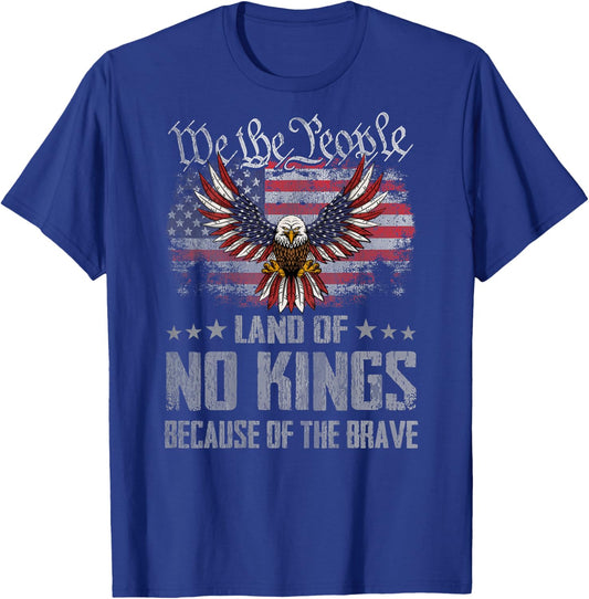 No Kings Shirt America Vintage Flag No Kings Day T-Shirt - T-Shirt | Royal