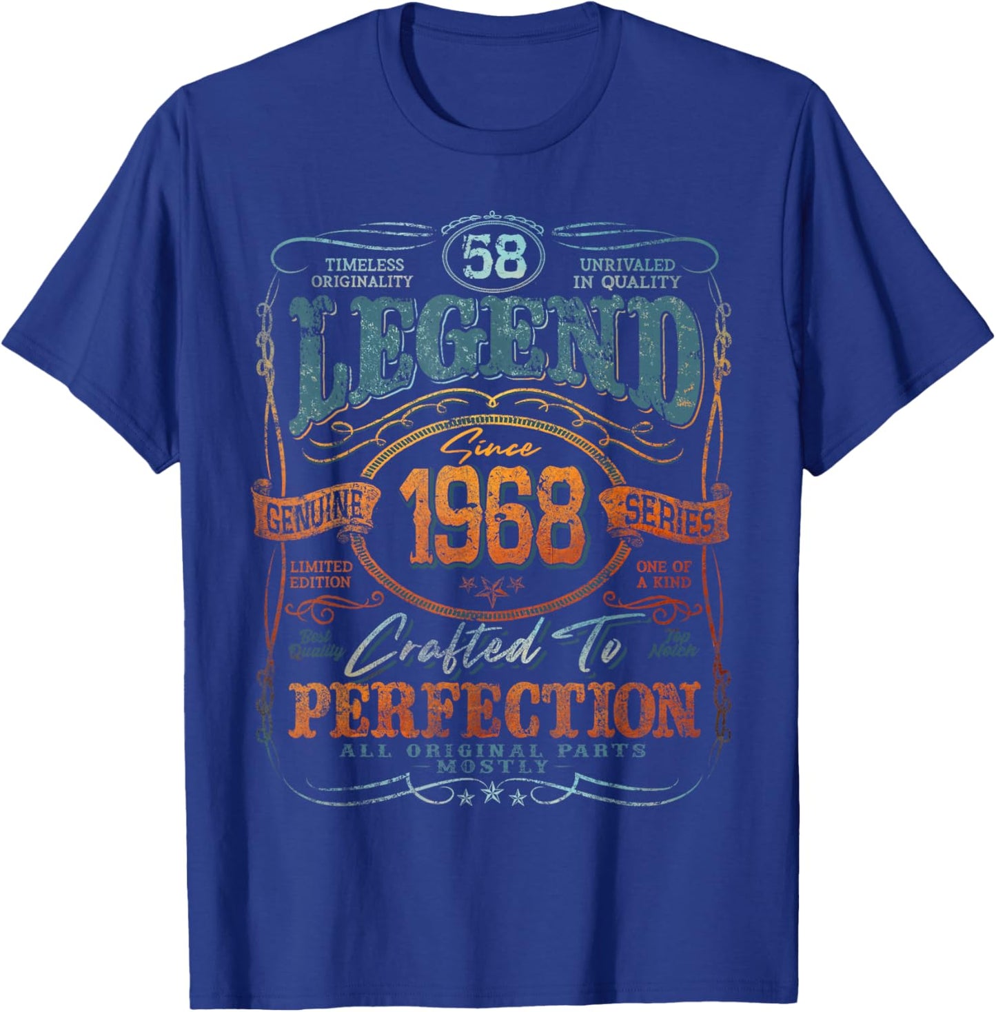 Vintage 1968 Limited Edition Shirt 58 Year Old 58th Birthday T-Shirt - T-Shirt | Royal