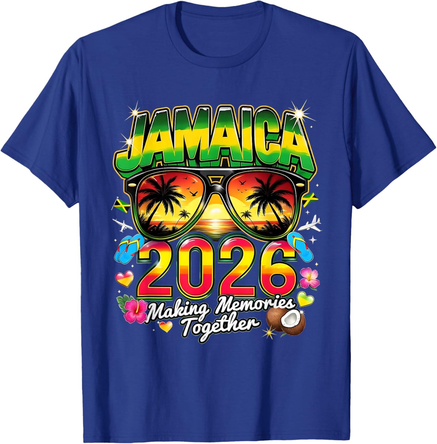 Jamaica 2026 Tropical Family Vacation Making Memories T-Shirt - T-Shirt | Royal