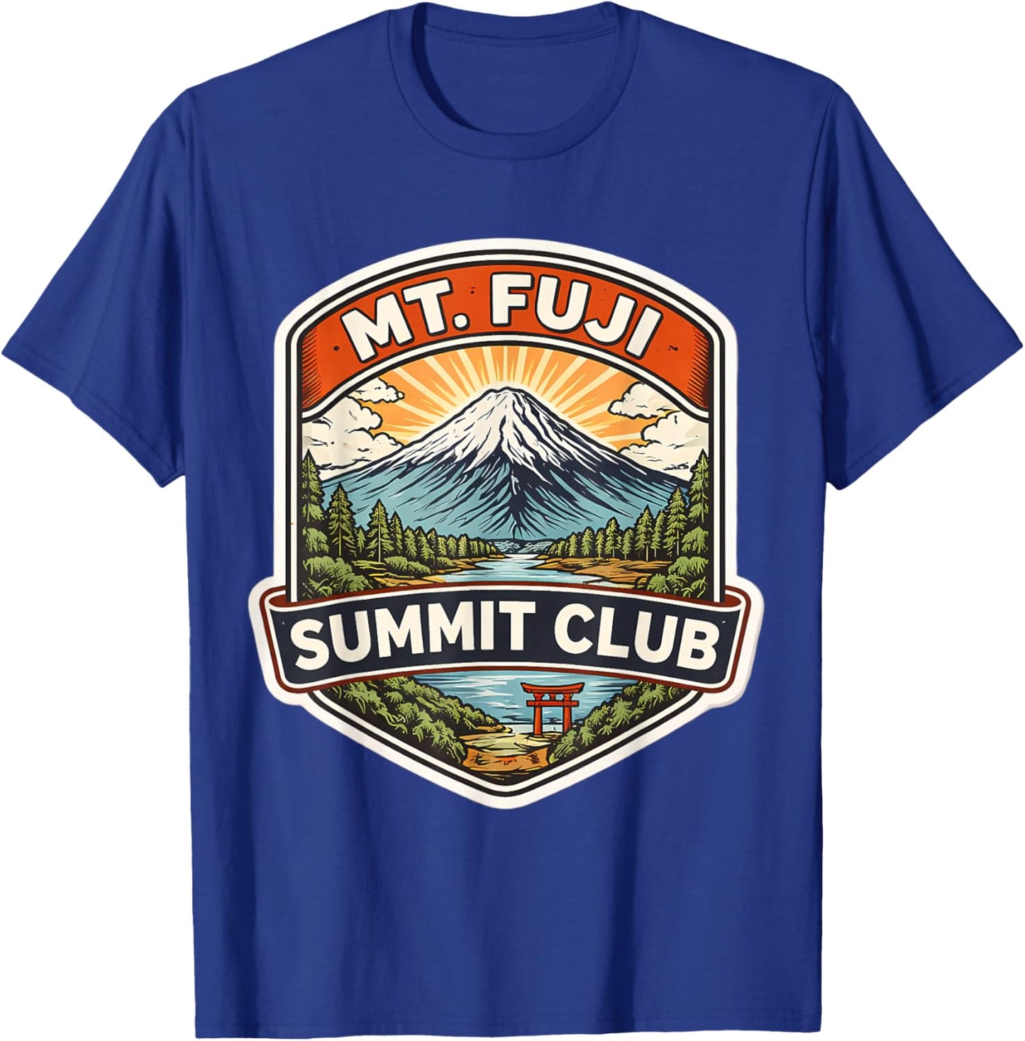 Mount Fuji Summit Club Mountain Peak Climber Climbing Climb T-Shirt - T-Shirt | Royal