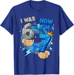 I was 6 Now I'm 7 7th Birthday 6 7 Birthday Shirts Boys Kids T-Shirt - T-Shirt | Royal