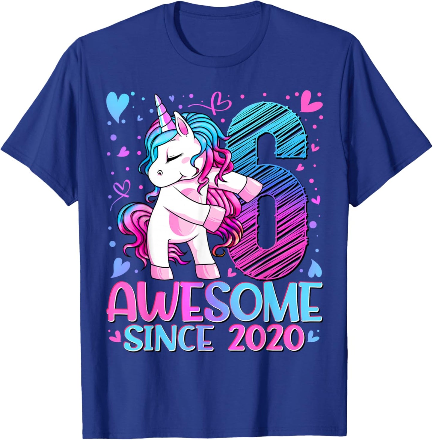 6th Birthday Shirt Girl 6 Year Old Gifts 6 Birthday Girl T-Shirt - T-Shirt | Royal