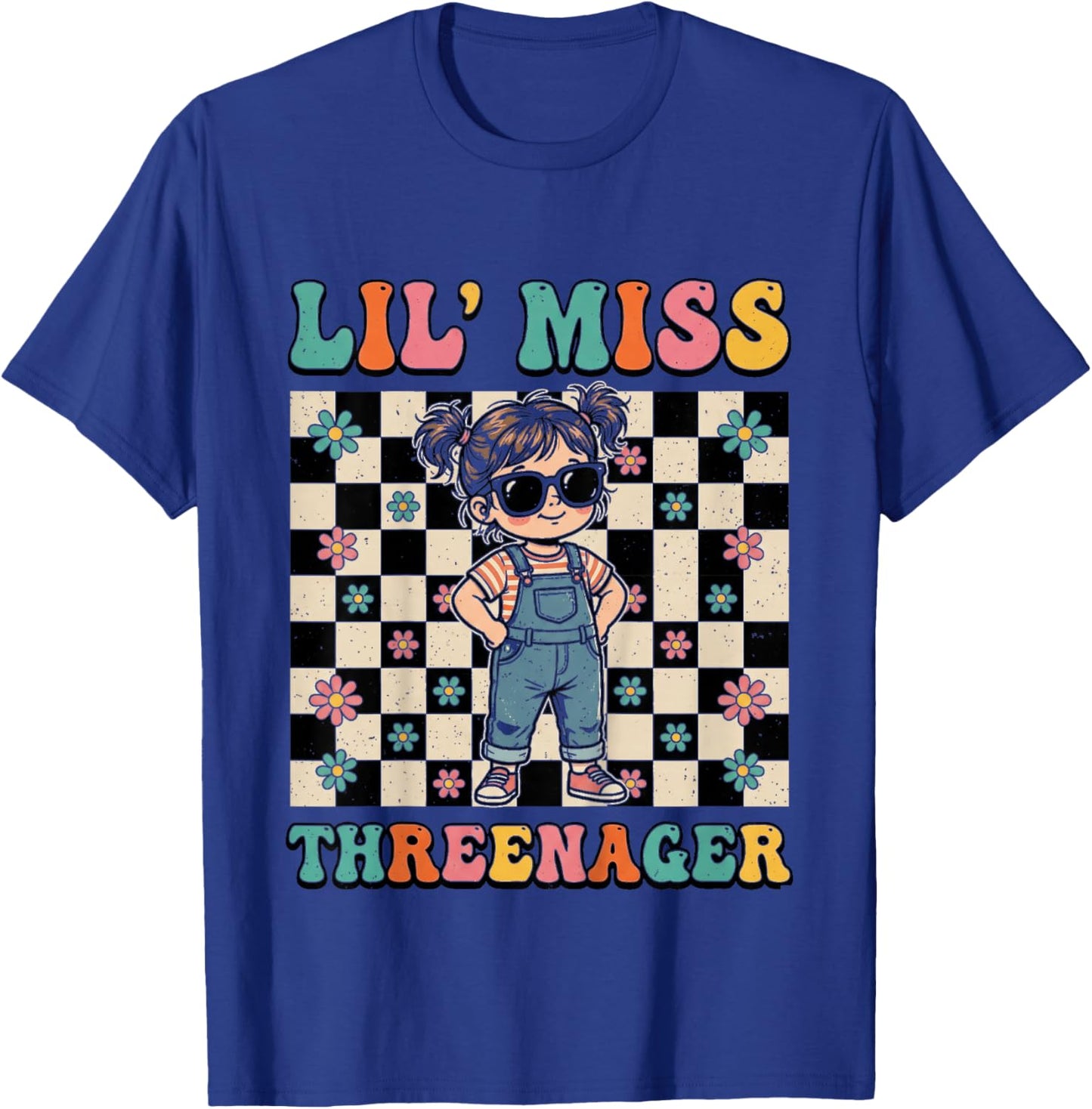 3rd Birthday Girl Sassy Toddler Lil Miss Threenager T-Shirt - T-Shirt | Royal
