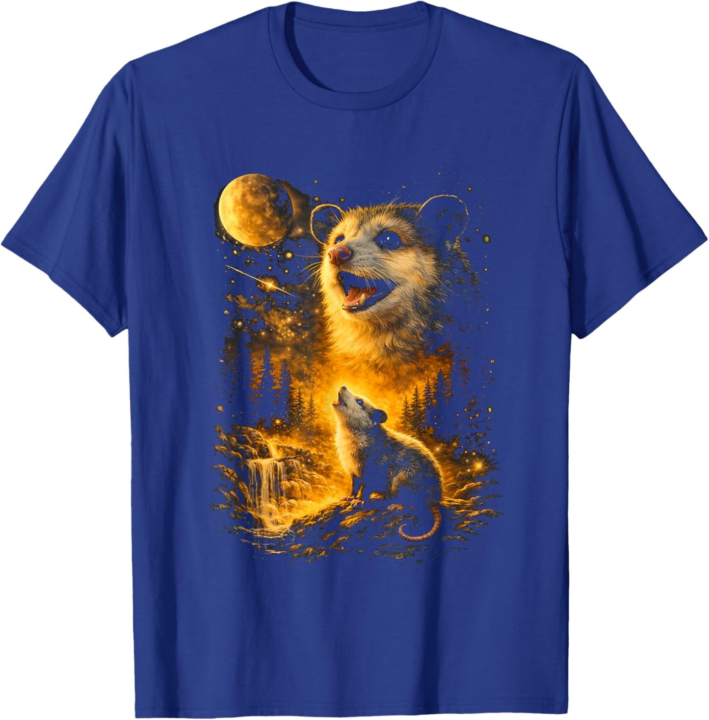 Possum Howling to The Moon Vintage Meme 90s Funny Possum T-Shirt - T-Shirt | Royal