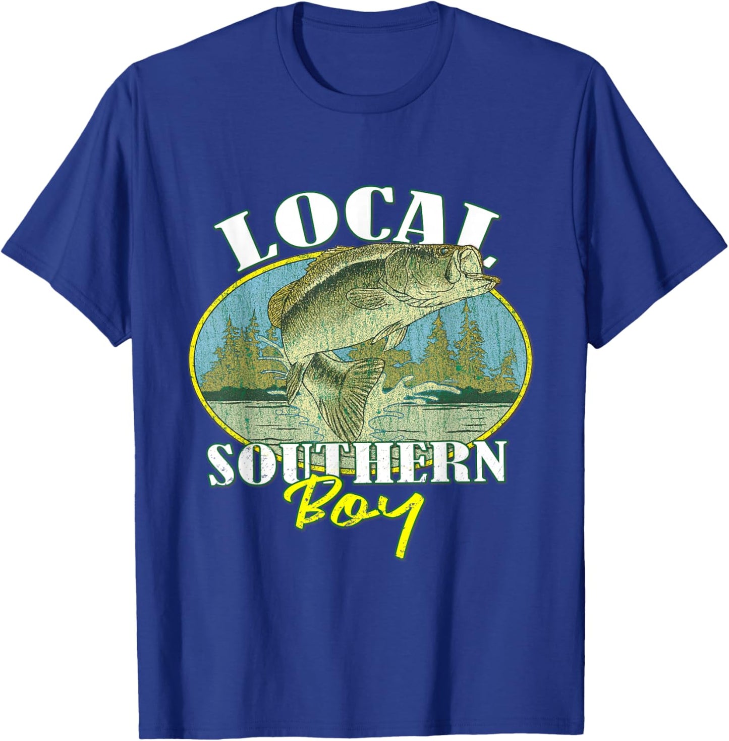 Local Southern Boy Fishing Retro Southern Outdoors T-Shirt - T-Shirt | Royal
