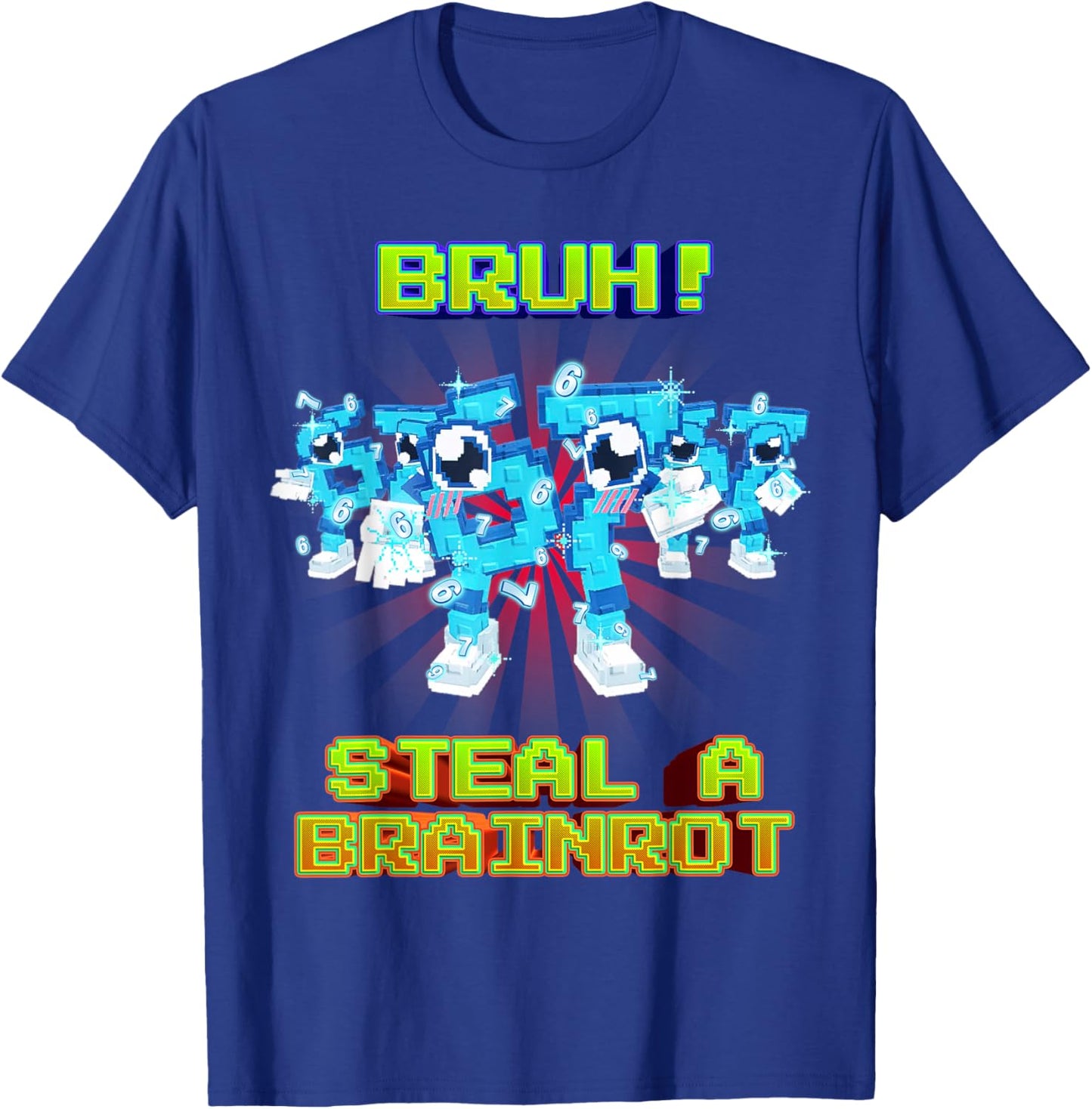 Bruh Los 67 Six Seven 6-7 Funny Brainrot for Boys Kids Teens T-Shirt - T-Shirt | Royal