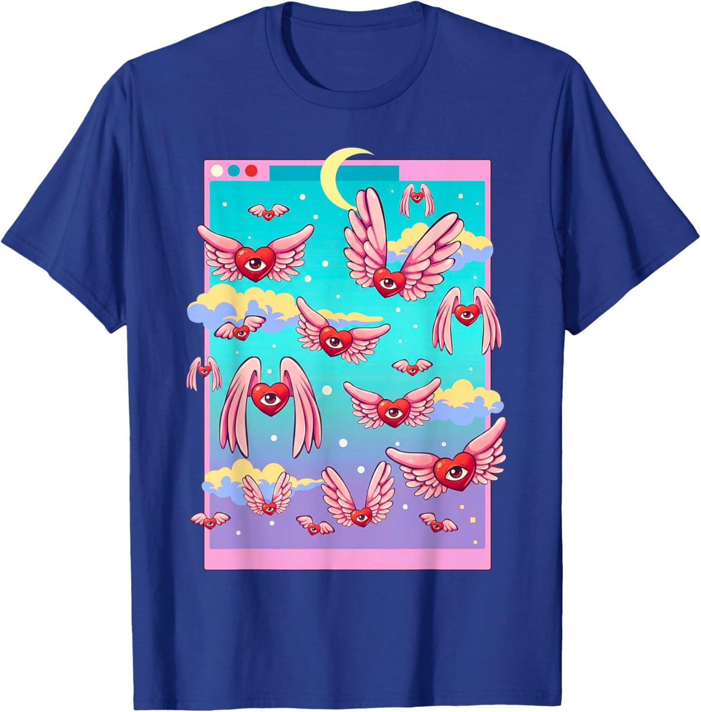 Weirdcore Trippy One Eyed Hearts Valentine's Day Dreamcore T-Shirt - T-Shirt | Royal