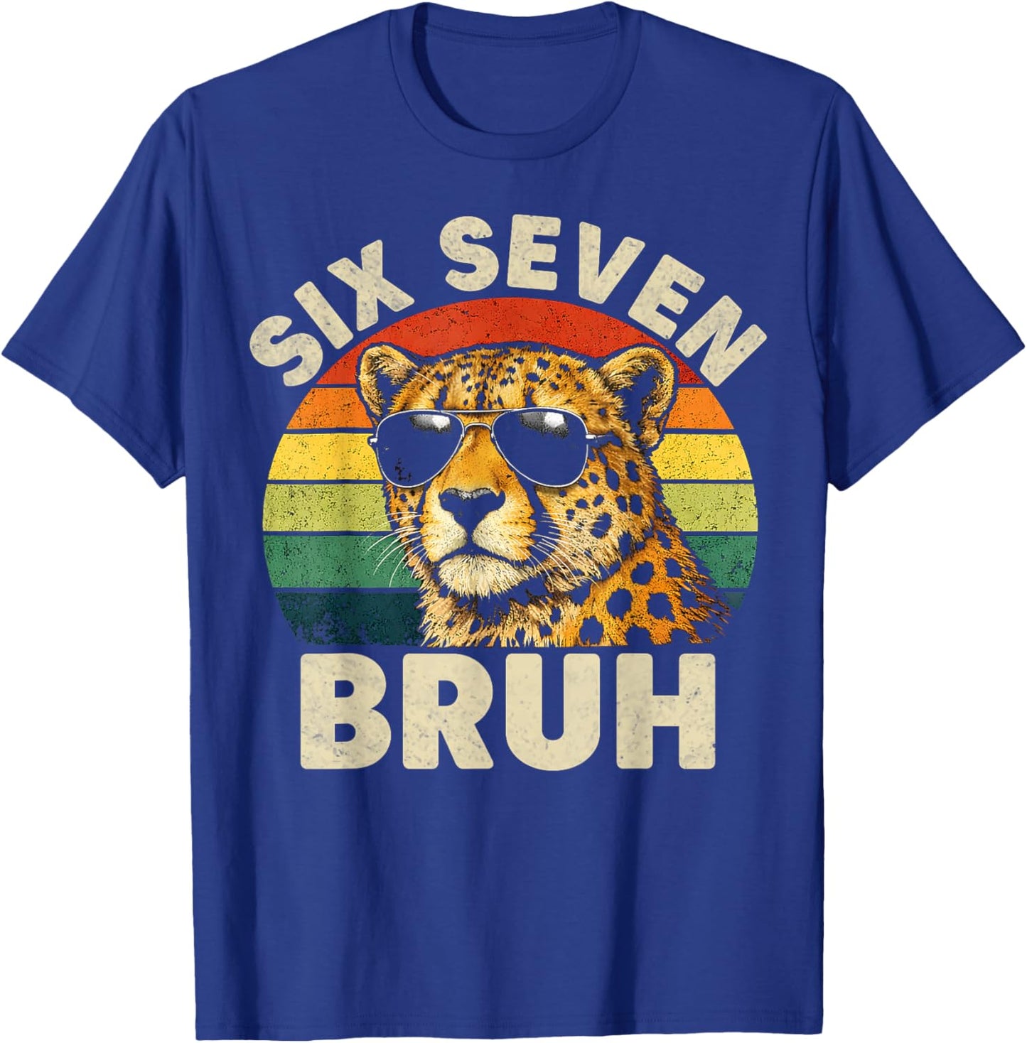 Boys Animal Print Clothes Six Seven Bruh Cheetah 67 Meme T-Shirt - T-Shirt | Royal